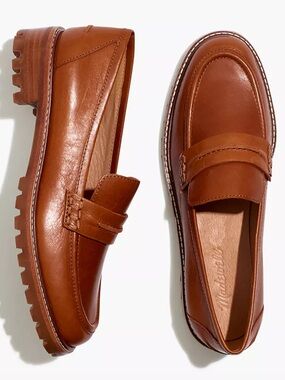 Madewell The Corinne Lugsole Loafer - Camel Leather - Size 5
